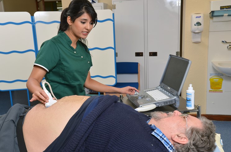 man receiving an ultrasound scan